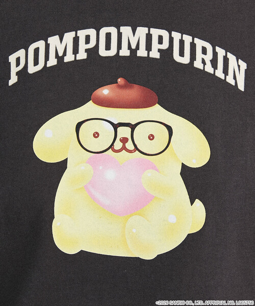 PUBLUX(パブリュクス)の「PUBLUX/パブリュクス ”SANRIO CHARACTERS/サンリオキャラクターズ” 眼鏡 カレッジ風 プリントTシャツ 限定展開(Tシャツ/カットソー・レディース・ブラック/ピンク/ライトグレー/ネイビー/オフホワイト/チャコールグレー・フリ-)」の7枚目の写真