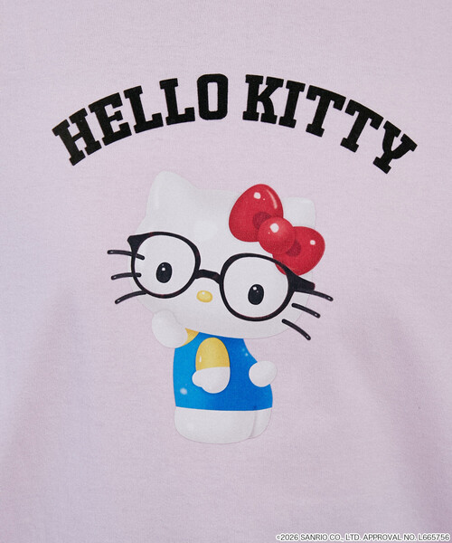PUBLUX(パブリュクス)の「PUBLUX/パブリュクス ”SANRIO CHARACTERS/サンリオキャラクターズ” 眼鏡 カレッジ風 プリントTシャツ 限定展開(Tシャツ/カットソー・レディース・ブラック/ピンク/ライトグレー/ネイビー/オフホワイト/チャコールグレー・フリ-)」の17枚目の写真