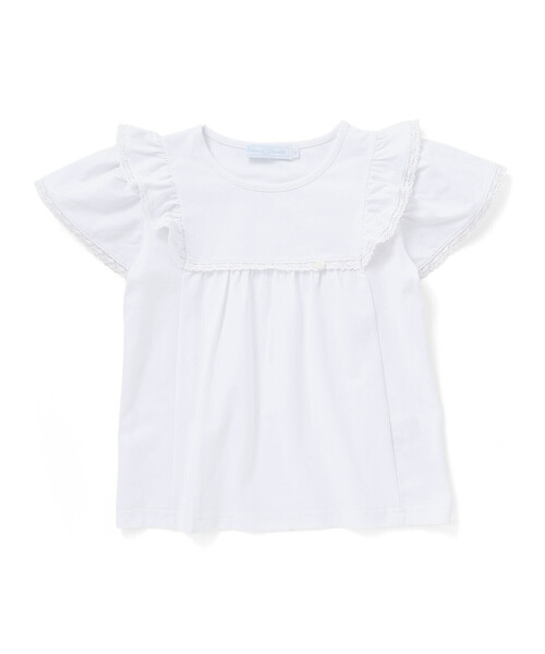 Tartine et Chocolat(タルティーヌエショコラ)の「ベア天竺フリルレースTシャツ(100~140cm)(Tシャツ/カットソー・キッズ・ホワイト・110cm/120cm/130cm/140cm)」の4枚目の写真