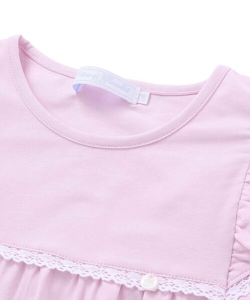 Tartine et Chocolat(タルティーヌエショコラ)の「ベア天竺フリルレースTシャツ(100~140cm)(Tシャツ/カットソー・キッズ・ホワイト・110cm/120cm/130cm/140cm)」の6枚目の写真
