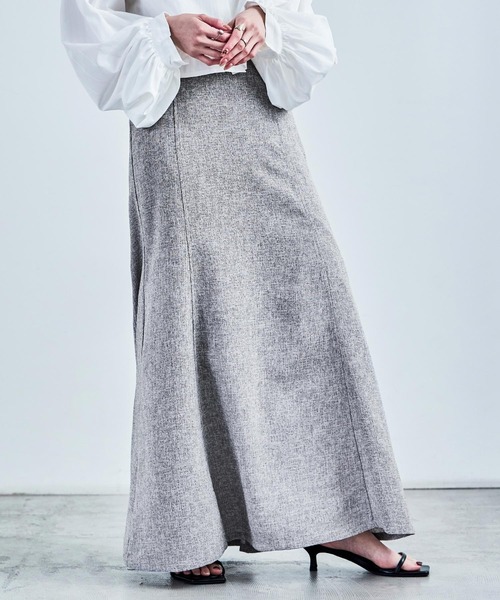 Fashion Letter(ファッションレター)の「セットアップ可能 スラブネップ ツイードマーメイドロングスカート(スカート・レディース・アイボリー/ブラック/グレー・M)」の20枚目の写真