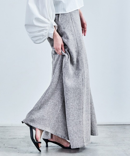 Fashion Letter(ファッションレター)の「セットアップ可能 スラブネップ ツイードマーメイドロングスカート(スカート・レディース・アイボリー/ブラック/グレー・M)」の22枚目の写真