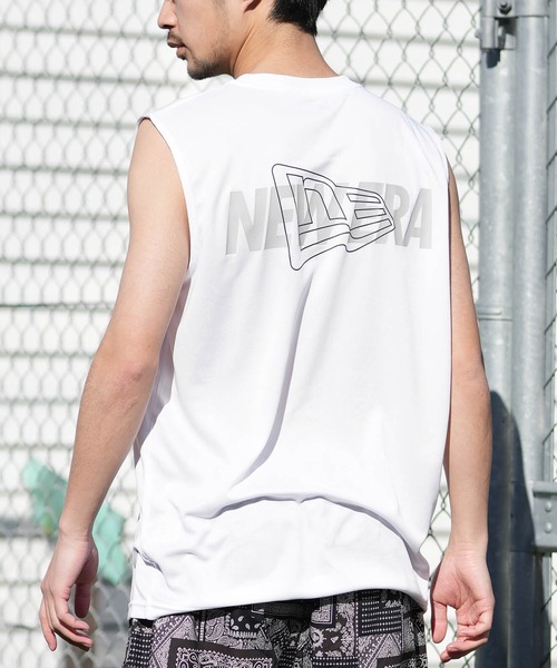 NEW ERA(ニューエラ)の「NEW ERA/ニューエラ タンクトップ スリーブレス テック Tシャツ パフォーマンスアパレル 吸汗速乾 UVカット 抗菌 14744551/14744552(タンクトップ・メンズ・ホワイト/ブラック・XXL/XL/L/M)」の1枚目の写真