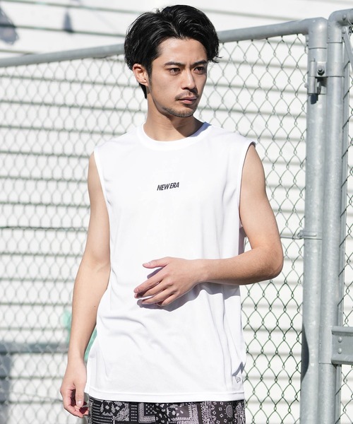 NEW ERA(ニューエラ)の「NEW ERA/ニューエラ タンクトップ スリーブレス テック Tシャツ パフォーマンスアパレル 吸汗速乾 UVカット 抗菌 14744551/14744552(タンクトップ・メンズ・ホワイト/ブラック・XXL/XL/L/M)」の3枚目の写真