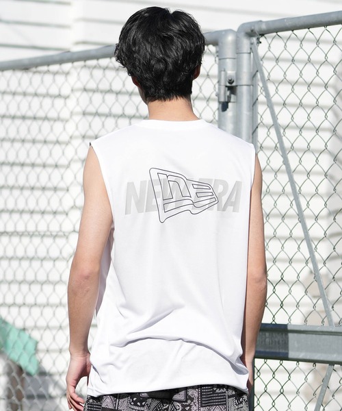 NEW ERA(ニューエラ)の「NEW ERA/ニューエラ タンクトップ スリーブレス テック Tシャツ パフォーマンスアパレル 吸汗速乾 UVカット 抗菌 14744551/14744552(タンクトップ・メンズ・ホワイト/ブラック・XXL/XL/L/M)」の4枚目の写真