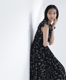 NATURAL BEAUTY BASIC | フラワープリントフリルワンピース(ワンピース)