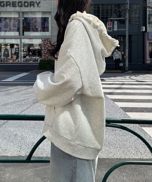 CIAOPANIC(チャオパニック)の「【neutral by ciaopanic】フラワーロゴフリルダブルジップパーカー(パーカー・レディース・ブルー系その他/グレー・FREE)」の8枚目の写真