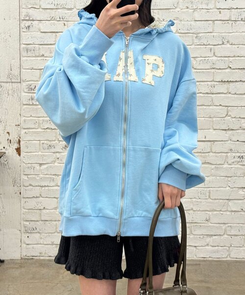 CIAOPANIC(チャオパニック)の「【neutral by ciaopanic】フラワーロゴフリルダブルジップパーカー(パーカー・レディース・ブルー系その他/グレー・FREE)」の13枚目の写真