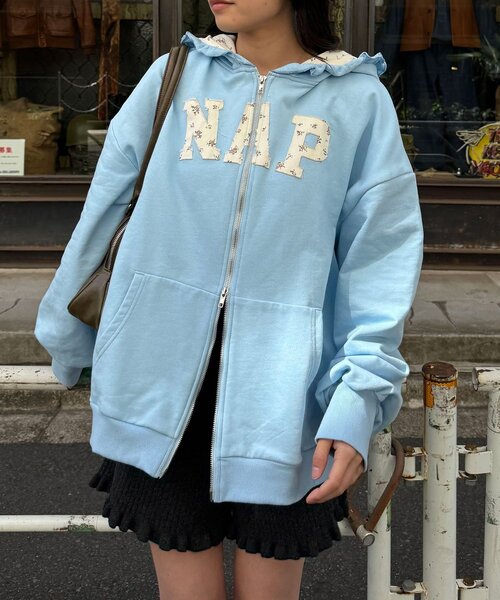 CIAOPANIC(チャオパニック)の「【neutral by ciaopanic】フラワーロゴフリルダブルジップパーカー(パーカー・レディース・ブルー系その他/グレー・FREE)」の14枚目の写真