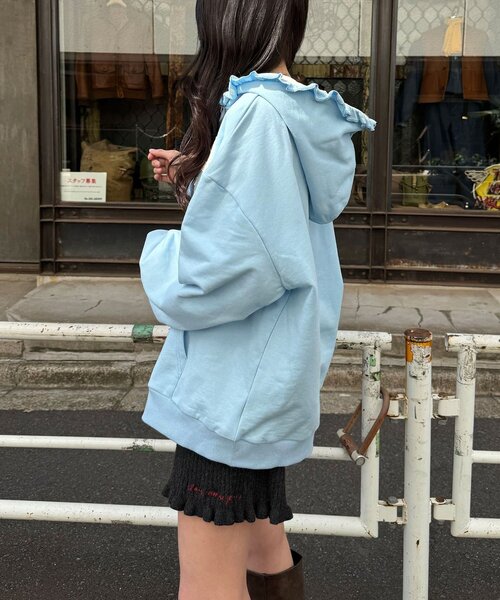 CIAOPANIC(チャオパニック)の「【neutral by ciaopanic】フラワーロゴフリルダブルジップパーカー(パーカー・レディース・ブルー系その他/グレー・FREE)」の15枚目の写真