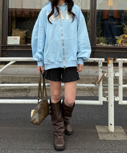 CIAOPANIC(チャオパニック)の「【neutral by ciaopanic】フラワーロゴフリルダブルジップパーカー(パーカー・レディース・ブルー系その他/グレー・FREE)」の17枚目の写真