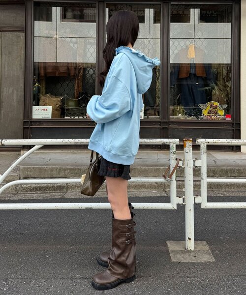 CIAOPANIC(チャオパニック)の「【neutral by ciaopanic】フラワーロゴフリルダブルジップパーカー(パーカー・レディース・ブルー系その他/グレー・FREE)」の18枚目の写真