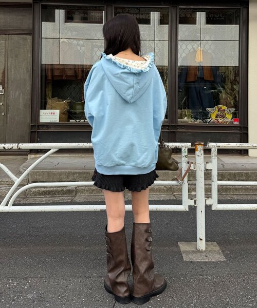 CIAOPANIC(チャオパニック)の「【neutral by ciaopanic】フラワーロゴフリルダブルジップパーカー(パーカー・レディース・ブルー系その他/グレー・FREE)」の19枚目の写真