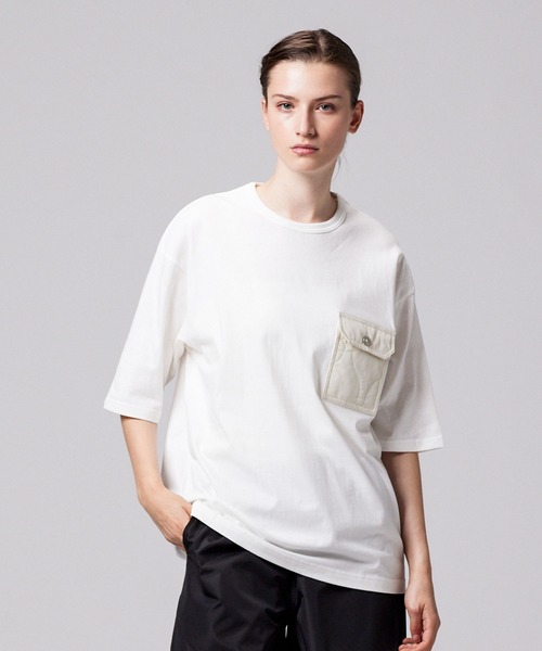 TAION(タイオン)の「【TAION(タイオン)】〈ユニセックス〉ノンダウン ミリタリー フラップポケット Tシャツ(Tシャツ/カットソー・メンズ・ブラック/ホワイト系2/ホワイト系1/ダークオリーブ/ダークカーキ/ダークグリーン系/ダークネイビー・M/S/3XL/2XL/XL/L)」の1枚目の写真