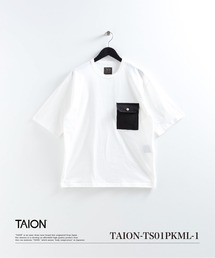 TAION（タイオン）の「【TAION(タイオン)】〈ユニセックス〉ノンダウン ミリタリー フラップポケット Tシャツ（Tシャツ/カットソー）」