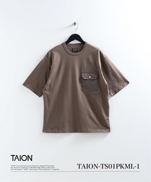 【TAION(タイオン)】〈ユニセックス〉ノンダウン ミリタリー フラップポケット Tシャツ