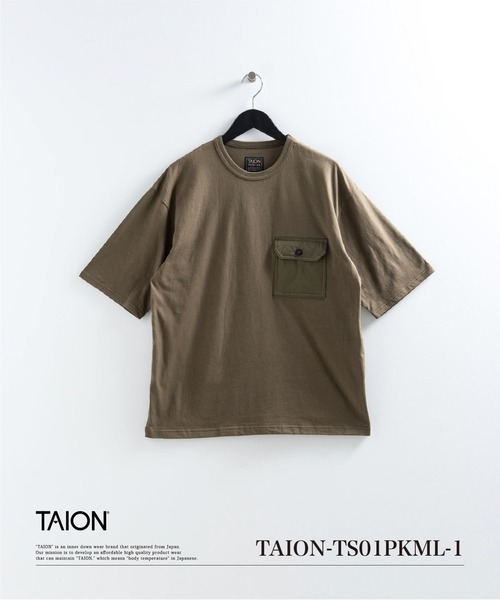 TAION(タイオン)の「【TAION(タイオン)】〈ユニセックス〉ノンダウン ミリタリー フラップポケット Tシャツ(Tシャツ/カットソー・メンズ・ブラック/ホワイト系2/ホワイト系1/ダークオリーブ/ダークカーキ/ダークグリーン系/ダークネイビー・M/S/3XL/2XL/XL/L)」の4枚目の写真