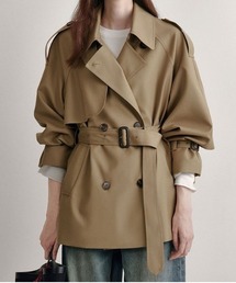 ＆soiree（アンドソワレ）の「ミドル丈ウエストベルト付きダブルボタントレンチコート（トレンチコート）」