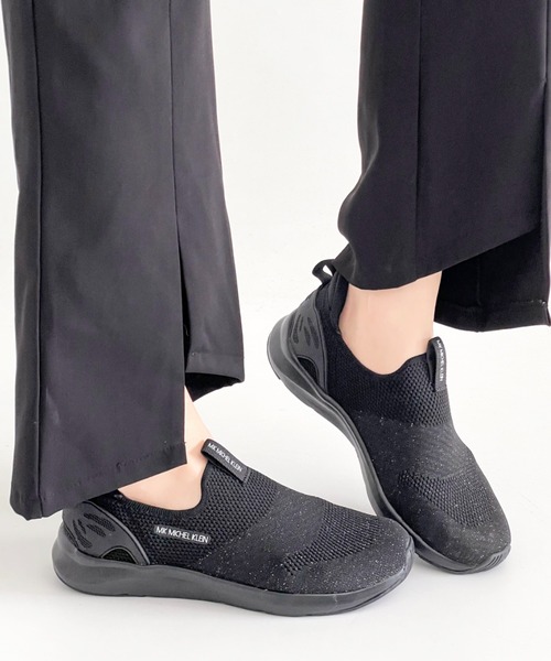 MK MICHEL KLEIN(エムケーミッシェルクラン)の「【ハンズフリー】MK 超軽量 ワンステップ フィット ニット スリッポン スニーカー MK-2817(スニーカー・レディース・ブラック/ピンク/ネイビー・22.5cm/23cm/23.5cm/24cm/24.5cm)」の6枚目の写真