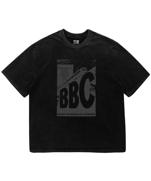 NAVYTEAM(ネイビーチーム)の「BBC ピグメントダイ 半袖Tシャツ(Tシャツ/カットソー・レディース・ブラック×グレー/ブラック×ホワイト・1/2/3)」の2枚目の写真