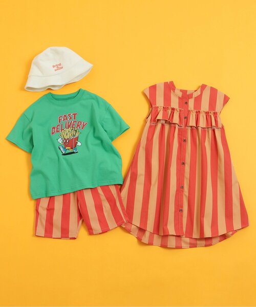 BREEZE(ブリーズ)の「【リンク/26年夏新作】シェフワンピ―ス(ワンピース・キッズ・キナリ/レインボー/レッド・80/90/100/110/120/130/140)」の4枚目の写真