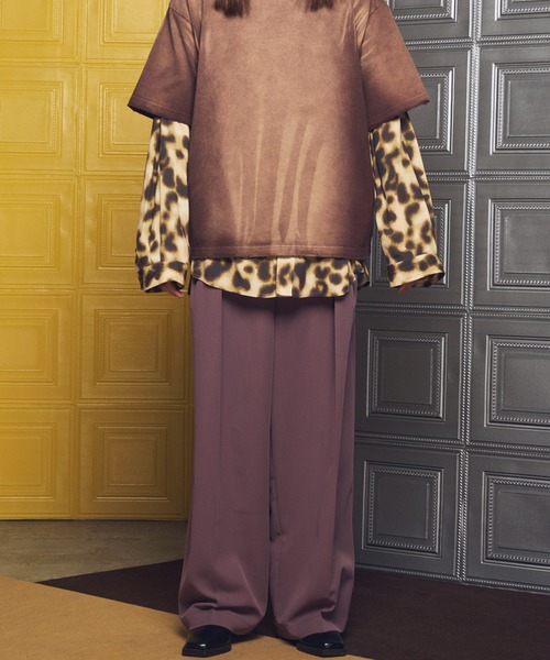 MAISON SPECIAL（メゾンスペシャル）の「《UNISEX》Crispy Cross Calze Two-tuck Prime-Wide Slacks/クリスピークロスカルゼツータックプライムワイドスラックス【MAISON SPECIAL/メゾンスペシャル】■セットアップ対応■（スラックス・メンズ・バーガンディー/ブラック/グレー・2/1/0）」の7枚目の写真