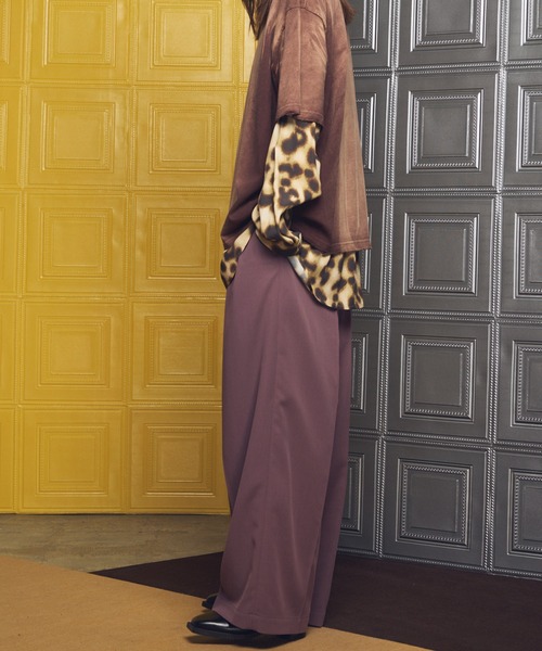 MAISON SPECIAL（メゾンスペシャル）の「《UNISEX》Crispy Cross Calze Two-tuck Prime-Wide Slacks/クリスピークロスカルゼツータックプライムワイドスラックス【MAISON SPECIAL/メゾンスペシャル】■セットアップ対応■（スラックス・メンズ・バーガンディー/ブラック/グレー・2/1/0）」の8枚目の写真