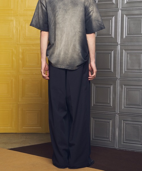 MAISON SPECIAL（メゾンスペシャル）の「《UNISEX》Crispy Cross Calze Two-tuck Prime-Wide Slacks/クリスピークロスカルゼツータックプライムワイドスラックス【MAISON SPECIAL/メゾンスペシャル】■セットアップ対応■（スラックス・メンズ・バーガンディー/ブラック/グレー・2/1/0）」の12枚目の写真