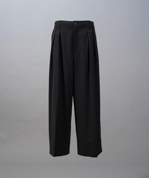 MAISON SPECIAL（メゾンスペシャル）の「《UNISEX》Crispy Cross Calze Two-tuck Prime-Wide Slacks/クリスピークロスカルゼツータックプライムワイドスラックス【MAISON SPECIAL/メゾンスペシャル】■セットアップ対応■（スラックス・メンズ・バーガンディー/ブラック/グレー・2/1/0）」の16枚目の写真