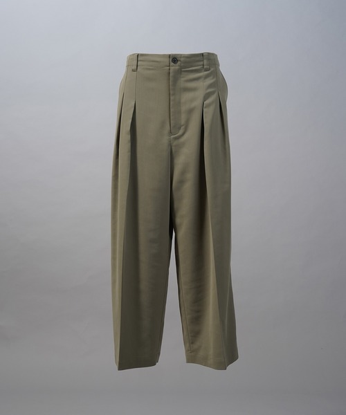 MAISON SPECIAL（メゾンスペシャル）の「《UNISEX》Crispy Cross Calze Two-tuck Prime-Wide Slacks/クリスピークロスカルゼツータックプライムワイドスラックス【MAISON SPECIAL/メゾンスペシャル】■セットアップ対応■（スラックス・メンズ・バーガンディー/ブラック/グレー・2/1/0）」の17枚目の写真