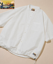 FREAK'S STORE | タイプライター スピンドル バンドカラー ショートスリーブシャツ/裾ドローコード(シャツ/ブラウス)