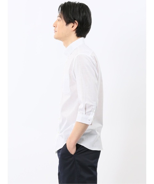 TAKA-Q(タカキュー)の「【ストレッチ コットン100%】タカキュー 綿スラブ ボタンダウン 7分袖 シャツ(シャツ/ブラウス・メンズ・ネイビー/グレー/ブルー/ホワイト・MEDIUM/LARGE/X-LARGE)」の6枚目の写真