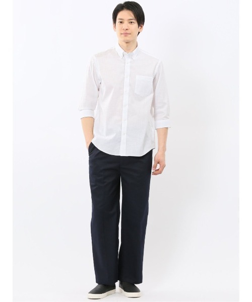 TAKA-Q(タカキュー)の「【ストレッチ コットン100%】タカキュー 綿スラブ ボタンダウン 7分袖 シャツ(シャツ/ブラウス・メンズ・ネイビー/グレー/ブルー/ホワイト・MEDIUM/LARGE/X-LARGE)」の9枚目の写真