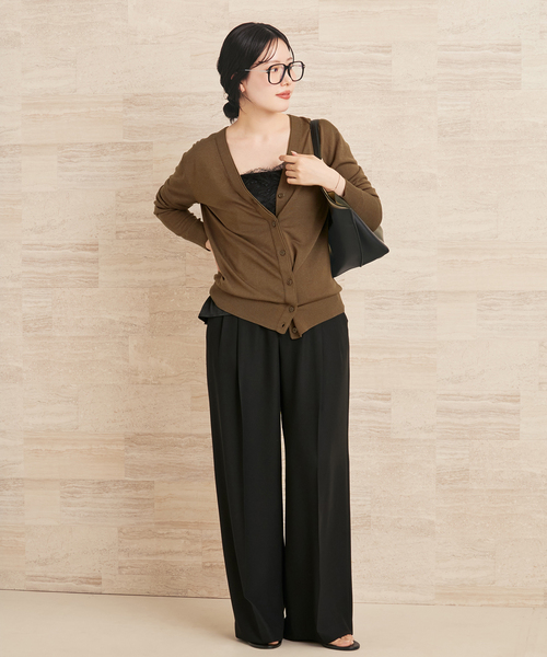 plage(プラージュ)の「LE PETIT PULLE / ル プティ プレ 別注 VN カーディガン(カーディガン/ボレロ・レディース・ブラウン系その他・FREE)」の2枚目の写真