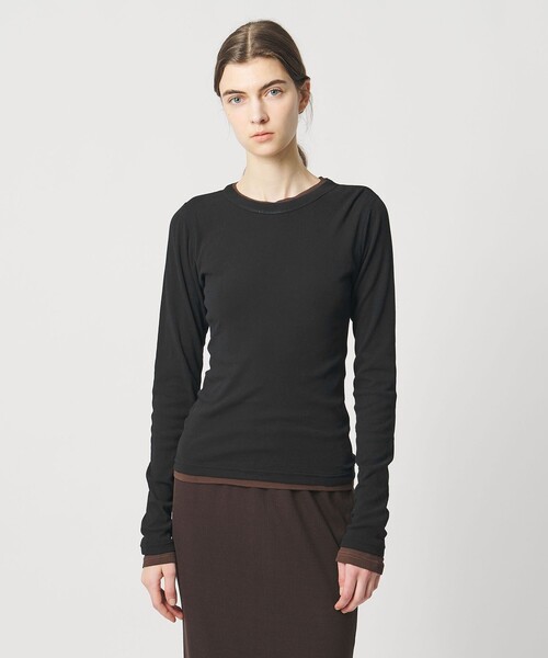 Pheeta(フィータ)の「<Pheeta>Hedy ロングスリーブ カットソー / 015C-CU10(Tシャツ/カットソー・レディース・ライトグレー/ダークブラウン・FREE)」の2枚目の写真