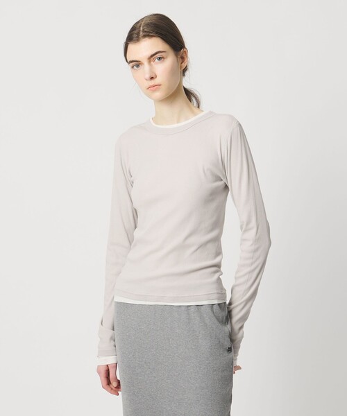 Pheeta(フィータ)の「<Pheeta>Hedy ロングスリーブ カットソー / 015C-CU10(Tシャツ/カットソー・レディース・ライトグレー/ダークブラウン・FREE)」の3枚目の写真