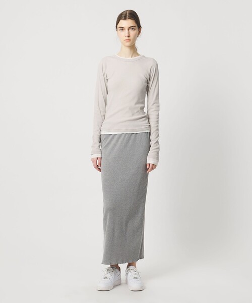 Pheeta(フィータ)の「<Pheeta>Hedy ロングスリーブ カットソー / 015C-CU10(Tシャツ/カットソー・レディース・ライトグレー/ダークブラウン・FREE)」の5枚目の写真