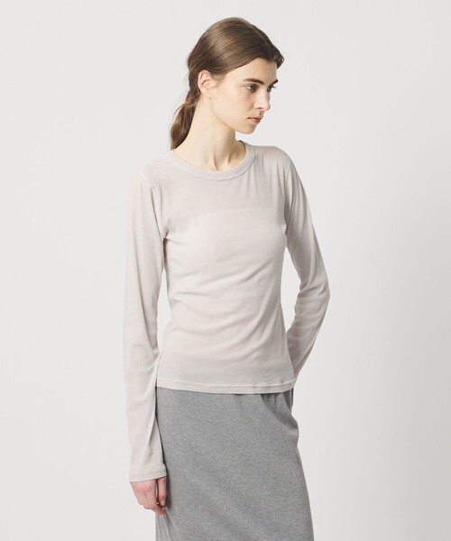 Pheeta(フィータ)の「<Pheeta>Hedy ロングスリーブ カットソー / 015C-CU10(Tシャツ/カットソー・レディース・ライトグレー/ダークブラウン・FREE)」の6枚目の写真