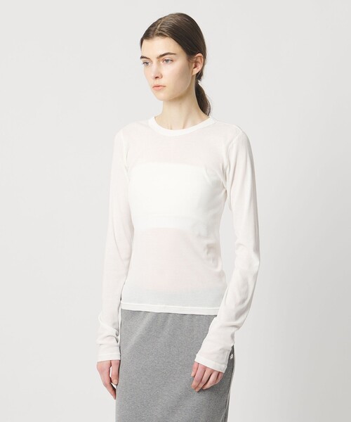 Pheeta(フィータ)の「<Pheeta>Hedy ロングスリーブ カットソー / 015C-CU10(Tシャツ/カットソー・レディース・ライトグレー/ダークブラウン・FREE)」の8枚目の写真