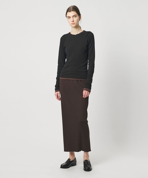 Pheeta(フィータ)の「<Pheeta>Hedy ロングスリーブ カットソー / 015C-CU10(Tシャツ/カットソー・レディース・ライトグレー/ダークブラウン・FREE)」の10枚目の写真