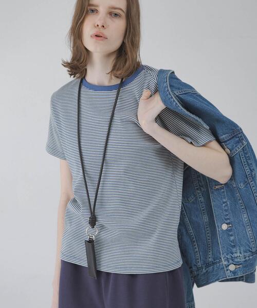 URBAN RESEARCH Sonny Label(アーバンリサーチサニーレーベル)の「ジャガードアソートコンパクトTシャツ(Tシャツ/カットソー・レディース・ブルー系その他/オートミール/ブラック系その他/グレー・FREE)」の8枚目の写真