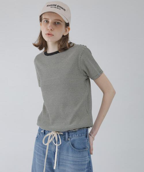 URBAN RESEARCH Sonny Label(アーバンリサーチサニーレーベル)の「ジャガードアソートコンパクトTシャツ(Tシャツ/カットソー・レディース・ブルー系その他/オートミール/ブラック系その他/グレー・FREE)」の17枚目の写真
