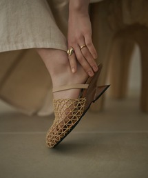 mesh square toe heel mule /メッシュスクエアトゥヒールミュール