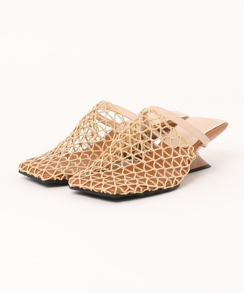 LAULEN(ローレン)の「mesh square toe heel mule /メッシュスクエアトゥヒールミュール(サンダル・レディース・ブラック/ベージュ・23cm/24cm/25cm)」の7枚目の写真