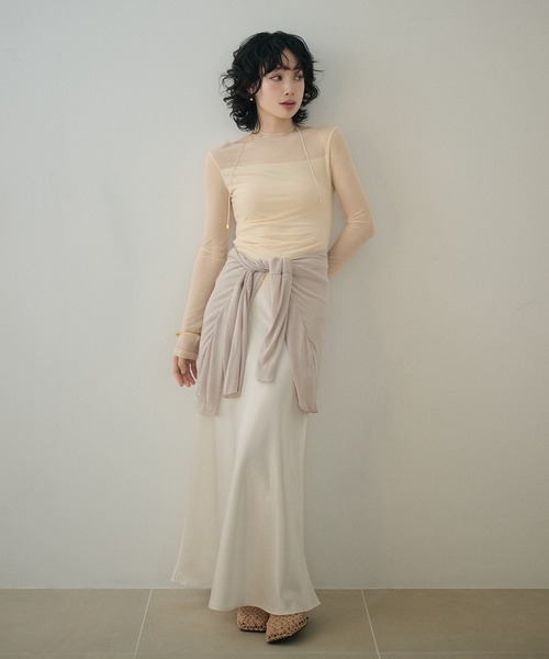 LAULEN(ローレン)の「mesh square toe heel mule /メッシュスクエアトゥヒールミュール(サンダル・レディース・ブラック/ベージュ・23cm/24cm/25cm)」の14枚目の写真
