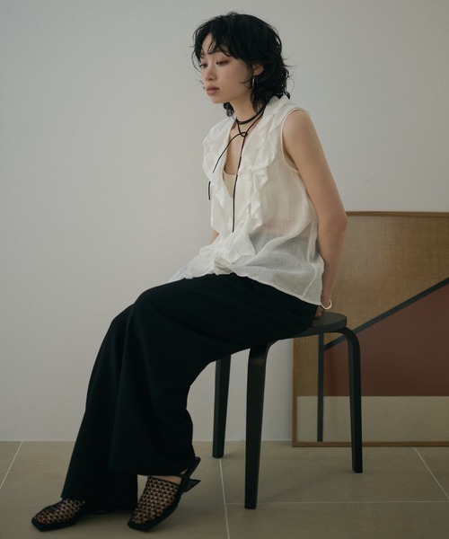 LAULEN(ローレン)の「mesh square toe heel mule /メッシュスクエアトゥヒールミュール(サンダル・レディース・ブラック/ベージュ・23cm/24cm/25cm)」の21枚目の写真