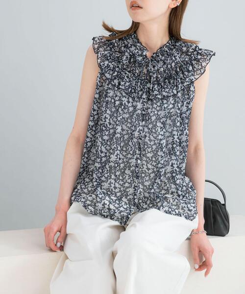 URBAN RESEARCH ROSSO WOMEN(アーバンリサーチ ロッソ)の「フラワープリントフリルブラウス(シャツ/ブラウス・レディース・イエロー/ネイビー/グレー・FREE)」の14枚目の写真