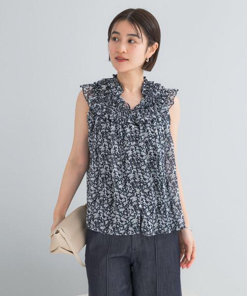 URBAN RESEARCH ROSSO WOMEN(アーバンリサーチ ロッソ)の「フラワープリントフリルブラウス(シャツ/ブラウス・レディース・イエロー/ネイビー/グレー・FREE)」の16枚目の写真