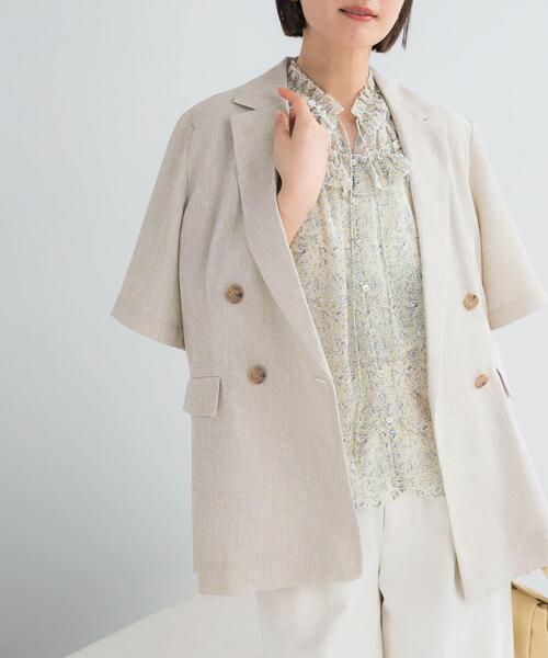 URBAN RESEARCH ROSSO WOMEN(アーバンリサーチ ロッソ)の「フラワープリントフリルブラウス(シャツ/ブラウス・レディース・イエロー/ネイビー/グレー・FREE)」の6枚目の写真