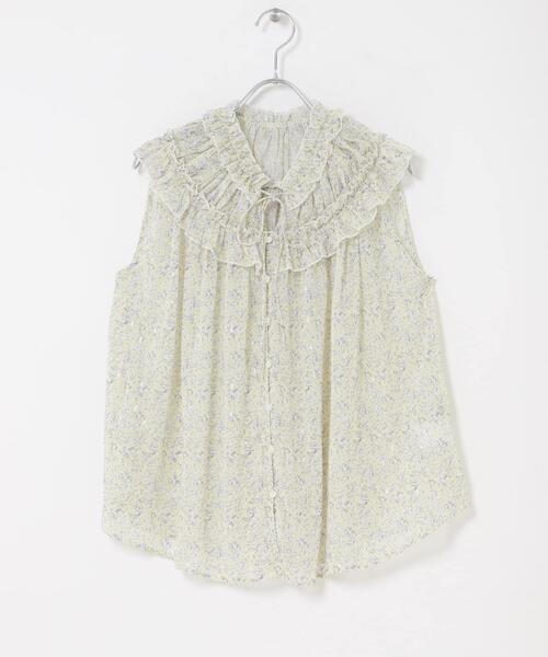 URBAN RESEARCH ROSSO WOMEN(アーバンリサーチ ロッソ)の「フラワープリントフリルブラウス(シャツ/ブラウス・レディース・イエロー/ネイビー/グレー・FREE)」の8枚目の写真